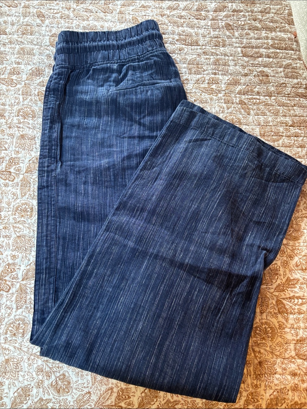 Athleta Navy Pull-On Wide Leg Pants